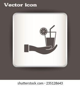 vector glass of juice icons 