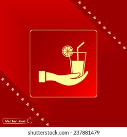 vector glass of juice icons 