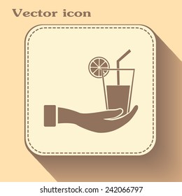 vector glass of juice icons 