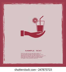 vector glass of juice icons 