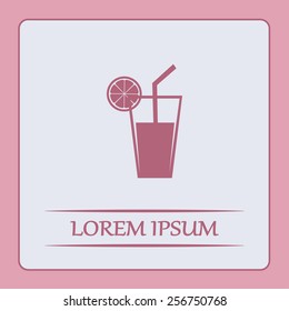 vector glass of juice icons 