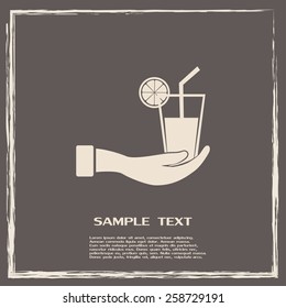 vector glass of juice icons 