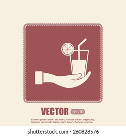 vector glass of juice icons 