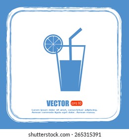 vector glass of juice icons 