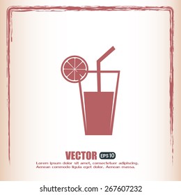 vector glass of juice icons 
