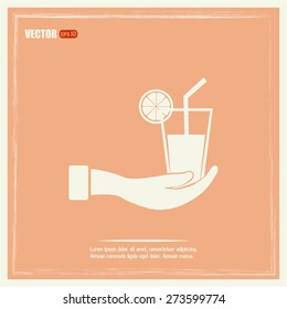 vector glass of juice icons 