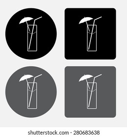 vector glass of juice icons