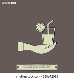 vector glass of juice icons 