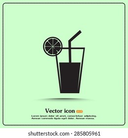 vector glass of juice icons 
