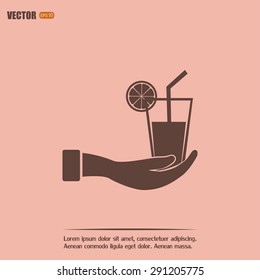 vector glass of juice icons 