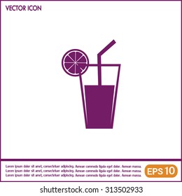 vector glass of juice icons 