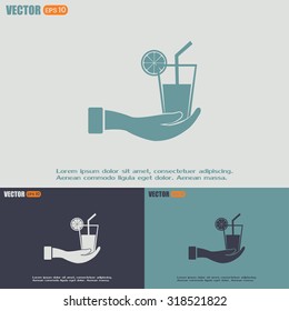 vector glass of juice icons 