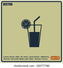 vector glass of juice icons 