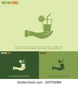 vector glass of juice icons 