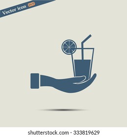 vector glass of juice icons 