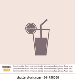 vector glass of juice icons 