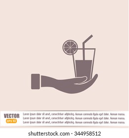 vector glass of juice icons 