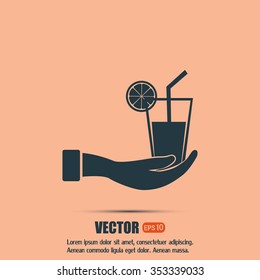 vector glass of juice icons 
