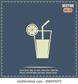 vector glass of juice icons 