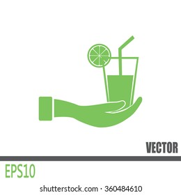 vector glass of juice icons 