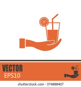 vector glass of juice icons 