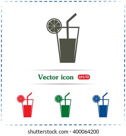 vector glass of juice icons 