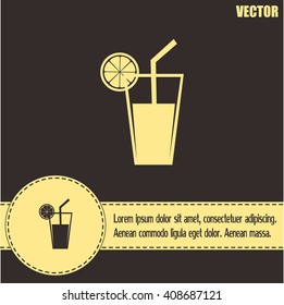 vector glass of juice icons 
