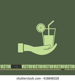 vector glass of juice icons 