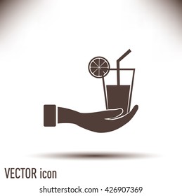 vector glass of juice icons 