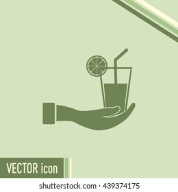 vector glass of juice icons 