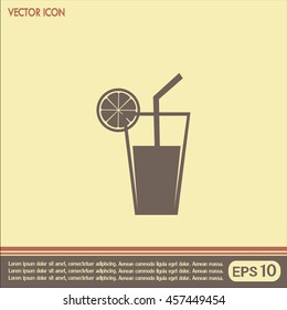 vector glass of juice icons 