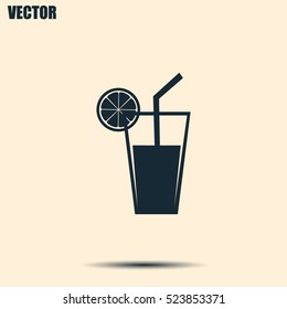 vector glass of juice icons 