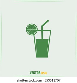 vector glass of juice icons 