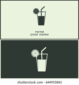 vector glass of juice icons 