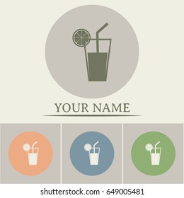 vector glass of juice icons 