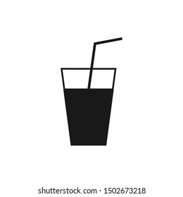 Vector glass of juice icon.Vector black juice icon on white background