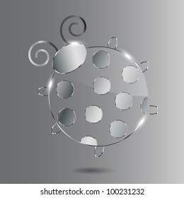 Vector glass Ladybug. Vector illustration.