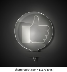 Vector glass like icon on gray background. Eps 10