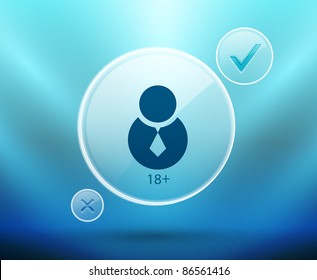 Página de inicio de sesión de Vector glass. Solo 18+