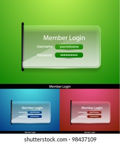 Vector glass login page