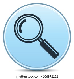 Vector Glass Magnifier Icon Matte Button. EPS10.