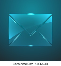 Vector glass mail icon. Eps10