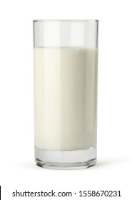 Vector Glass Of Milk On White Background