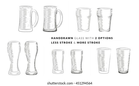 Vector of Glass, Mug Hand Drawn style