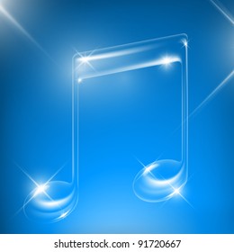 Vector glass music note (true transparency)