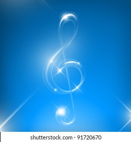Vector glass music note (true transparency)