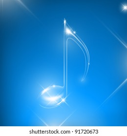 Vector glass music note (true transparency)