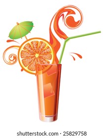 Vector glass of orange juice