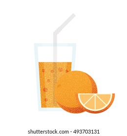 Vector glass of orange juice