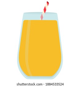 Un vaso vectorial de zumo de naranja para el desayuno